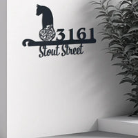 Thumbnail for Personalized Cute Cat Metal Address Signs, Outdoor Metal Sign, House Number Sign, Address Plaque
