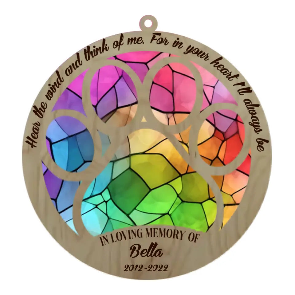 Personalized Dog Memorial Suncatcher Ornament Pet Memorial Gift Pet Loss Gift