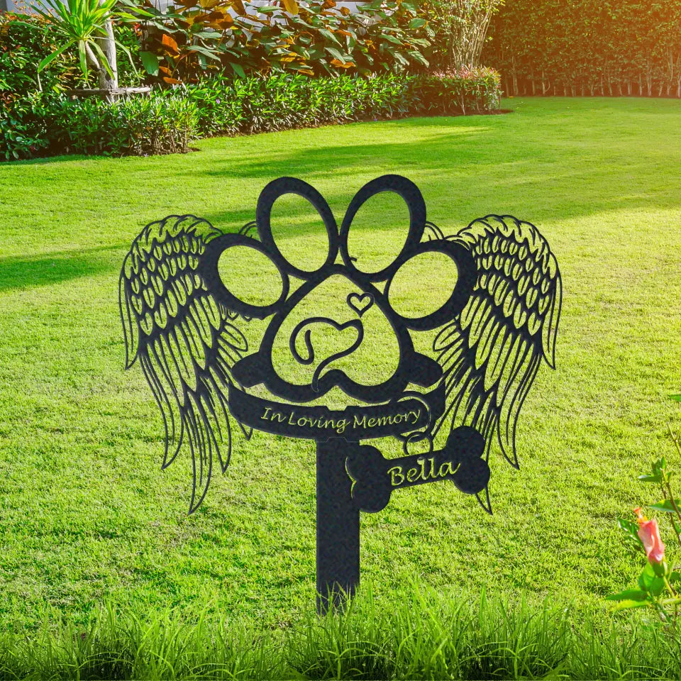 Personalized Cute Dogs Garden Stake Dog Memorial Signs Pet Loss Gift