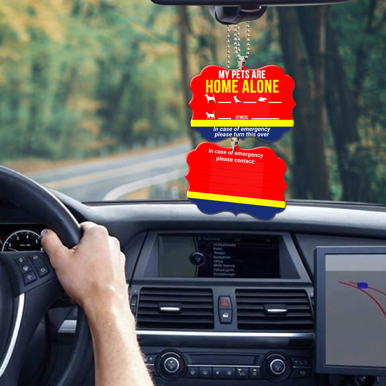 Pets Emergency Sign Car Ornament My Pets Are Home Alone