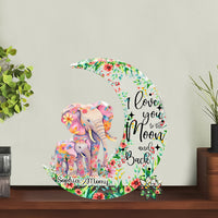Thumbnail for Family Acrylic Plaque Elephants Love You To The Moon And Back Personalized Mother's Day Gift