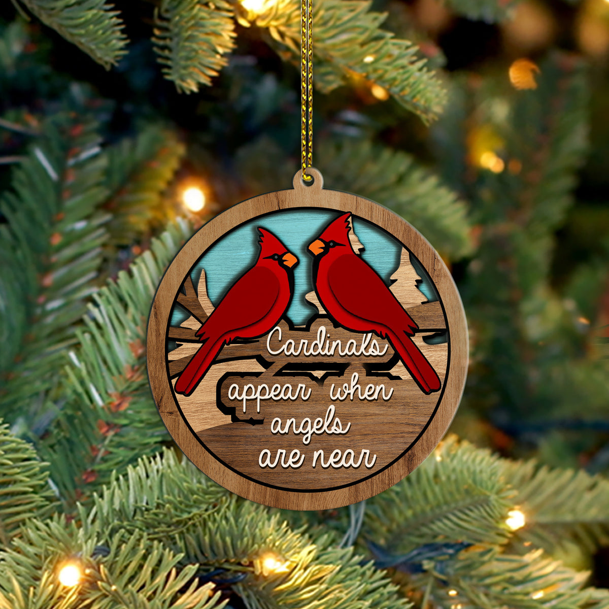 Personalized family layered ornament with pet name