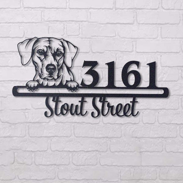 Cute Rhodesian Ridgeback    Address Sign, House Number Sign, Address Plaque, Dog Lovers Gift