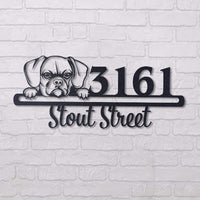 Thumbnail for Cute Puggle    Address Sign, House Number Sign, Address Plaque, Dog Lovers Gift