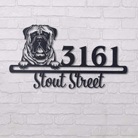 Cute Bullmastiff Address Sign, House Number Sign, Address Plaque, Dog Lovers Gift