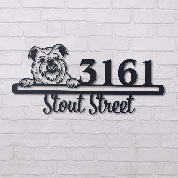 Cute Brussels Griffon    Address Sign, House Number Sign, Address Plaque, Dog Lovers Gift