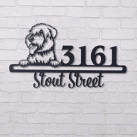 Thumbnail for Cute Wheaten    Address Sign, House Number Sign, Address Plaque, Dog Lovers Gift
