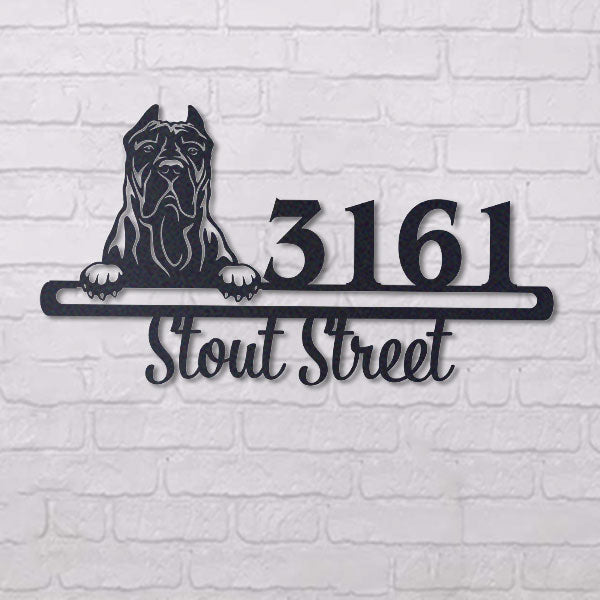 Cute Presa Canario    Address Sign, House Number Sign, Address Plaque, Dog Lovers Gift