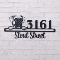 Thumbnail for Cute Boxer    Address Sign, House Number Sign, Address Plaque, Dog Lovers Gift
