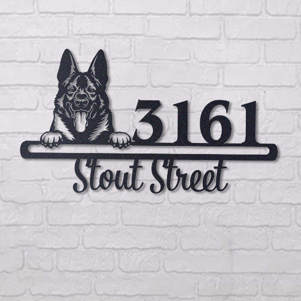 Cute West Gothic Dog    Address Sign, House Number Sign, Address Plaque, Dog Lovers Gift
