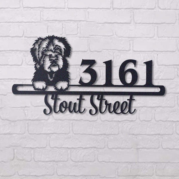 Cute Portuguese Water Dog 2    Address Sign, House Number Sign, Address Plaque, Dog Lovers Gift