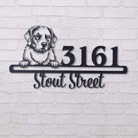 Thumbnail for Cute Golden Retriever 2  Address Sign, House Number Sign, Address Plaque, Dog Lovers Gift