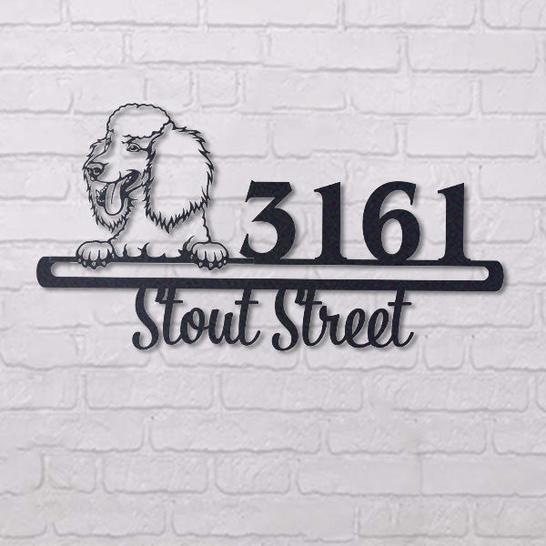 Cute Poodle 4    Address Sign, House Number Sign, Address Plaque, Dog Lovers Gift