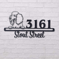 Thumbnail for Cute Poodle 4    Address Sign, House Number Sign, Address Plaque, Dog Lovers Gift
