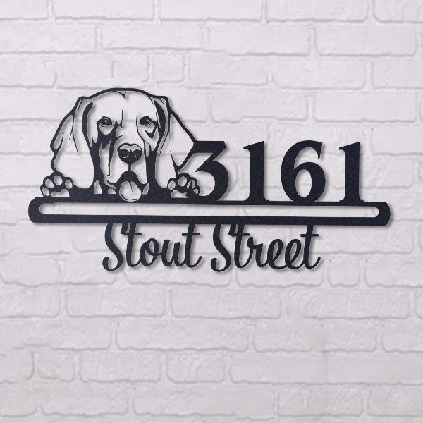 Cute Weimaraner 2    Address Sign, House Number Sign, Address Plaque, Dog Lovers Gift
