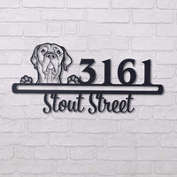 Cute Bordeaux Great Dane Address Sign, House Number Sign, Address Plaque, Dog Lovers Gift