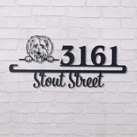 Cute Golden Poodle    Address Sign, House Number Sign, Address Plaque, Dog Lovers Gift