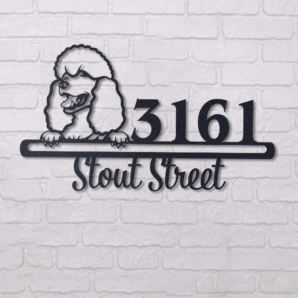 Cute Poodle 3    Address Sign, House Number Sign, Address Plaque, Dog Lovers Gift