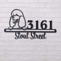 Thumbnail for Cute Poodle 3    Address Sign, House Number Sign, Address Plaque, Dog Lovers Gift