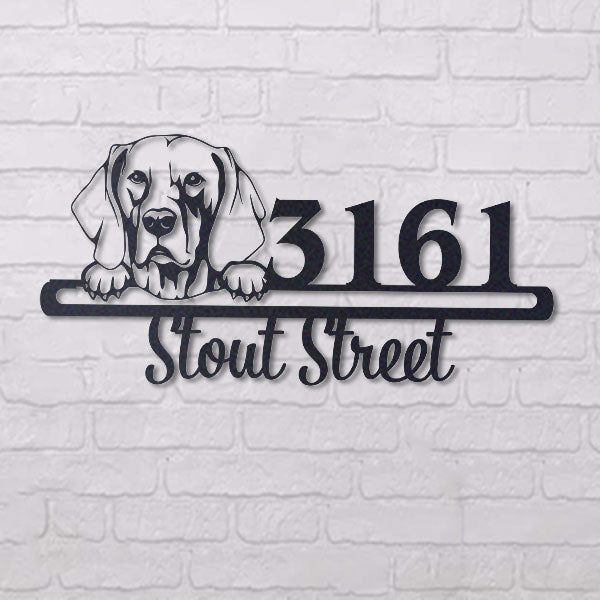 Cute Weimaraner    Address Sign, House Number Sign, Address Plaque, Dog Lovers Gift