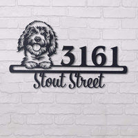 Thumbnail for Cute Goldendoodle    Address Sign, House Number Sign, Address Plaque, Dog Lovers Gift