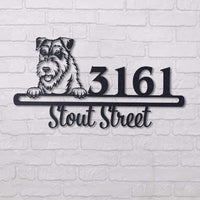 Thumbnail for Cute Wales Terrier Address Sign House Number Address Plaque Dog Lovers Gift