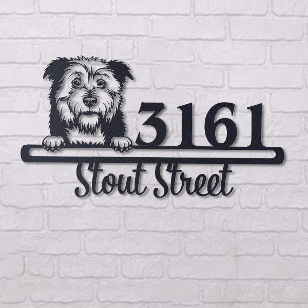 Cute Glen of Imaal Terrier Address Sign House Number Address Plaque Dog Lovers Gift