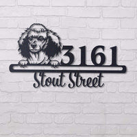Cute Poodle Address Sign, House Number Sign, Address Plaque, Dog Lovers Gift