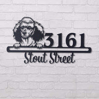 Thumbnail for Cute Poodle    Address Sign, House Number Sign, Address Plaque, Dog Lovers Gift