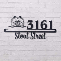 Thumbnail for Cute Pomeranian    Address Sign, House Number Sign, Address Plaque, Dog Lovers Gift