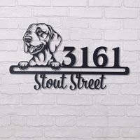 Thumbnail for Cute Visla Address Sign House Number Address Plaque Dog Lovers Gift