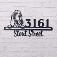 Thumbnail for Cute Bloodhound    Address Sign, House Number Sign, Address Plaque, Dog Lovers Gift