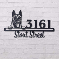 Thumbnail for Cute German Shepherd Address Sign House Number Address Plaque Dog Lovers Gift