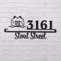 Cute Pomeranian 2 Address Sign, House Number Sign, Address Plaque, Dog Lovers Gift
