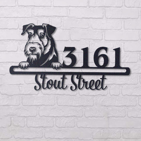 Cute Velshterer Address Sign House Number Address Plaque Dog Lovers Gift