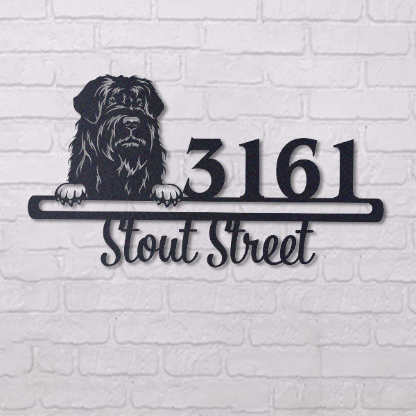 Cute Black Russian Terrier    Address Sign, House Number Sign, Address Plaque, Dog Lovers Gift