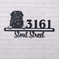 Thumbnail for Cute Black Russian Terrier    Address Sign, House Number Sign, Address Plaque, Dog Lovers Gift