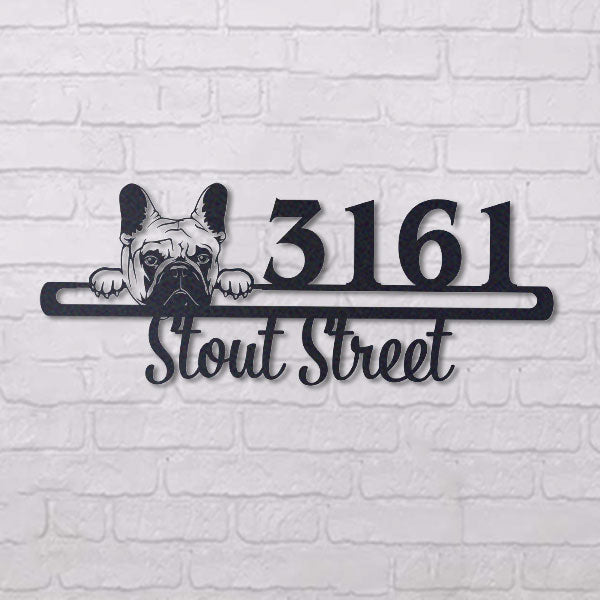 Cute French Bulldog Address Sign House Number Address Plaque Dog Lovers Gift