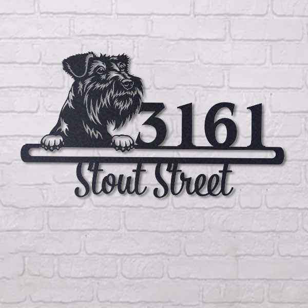 Cute Tsverkshnautser Address Sign House Number Address Plaque Dog Lovers Gift