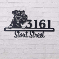 Thumbnail for Cute Tsverkshnautser Address Sign House Number Address Plaque Dog Lovers Gift