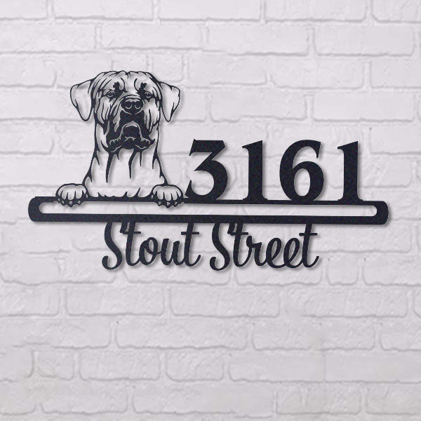 Cute Tosa Inu Address Sign House Number Address Plaque Dog Lovers Gift