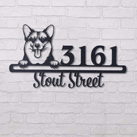 Thumbnail for Cute Pembroke Welsh Corgi    Address Sign, House Number Sign, Address Plaque, Dog Lovers Gift