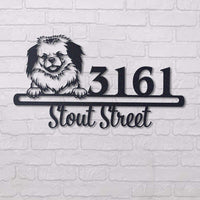 Thumbnail for Cute Tibetan Spaniel Address Sign House Number Address Plaque Dog Lovers Gift