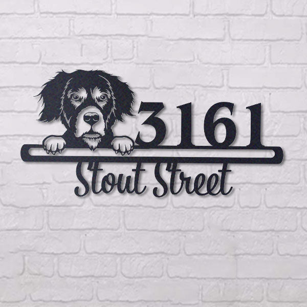 Cute Black Bernese Mountain Dog    Address Sign, House Number Sign, Address Plaque, Dog Lovers Gift