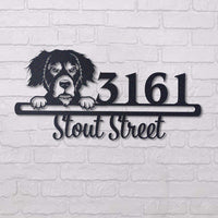 Thumbnail for Cute Black Bernese Mountain Dog    Address Sign, House Number Sign, Address Plaque, Dog Lovers Gift
