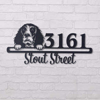 Thumbnail for Cute English Springer Spaniel Address Sign House Number Address Plaque Dog Lovers Gift