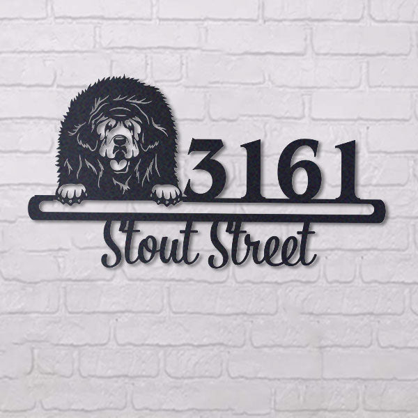 Cute Tibetan Mastiff Address Sign House Number Address Plaque Dog Lovers Gift