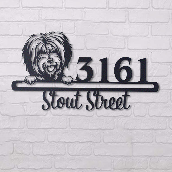 Cute Tibetan Terrier Address Sign House Number Address Plaque Dog Lovers Gift