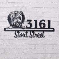 Thumbnail for Cute Tibetan Terrier Address Sign House Number Address Plaque Dog Lovers Gift