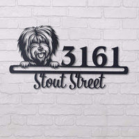 Thumbnail for Cute Tibetan Terrier Address Sign House Number Address Plaque Dog Lovers Gift